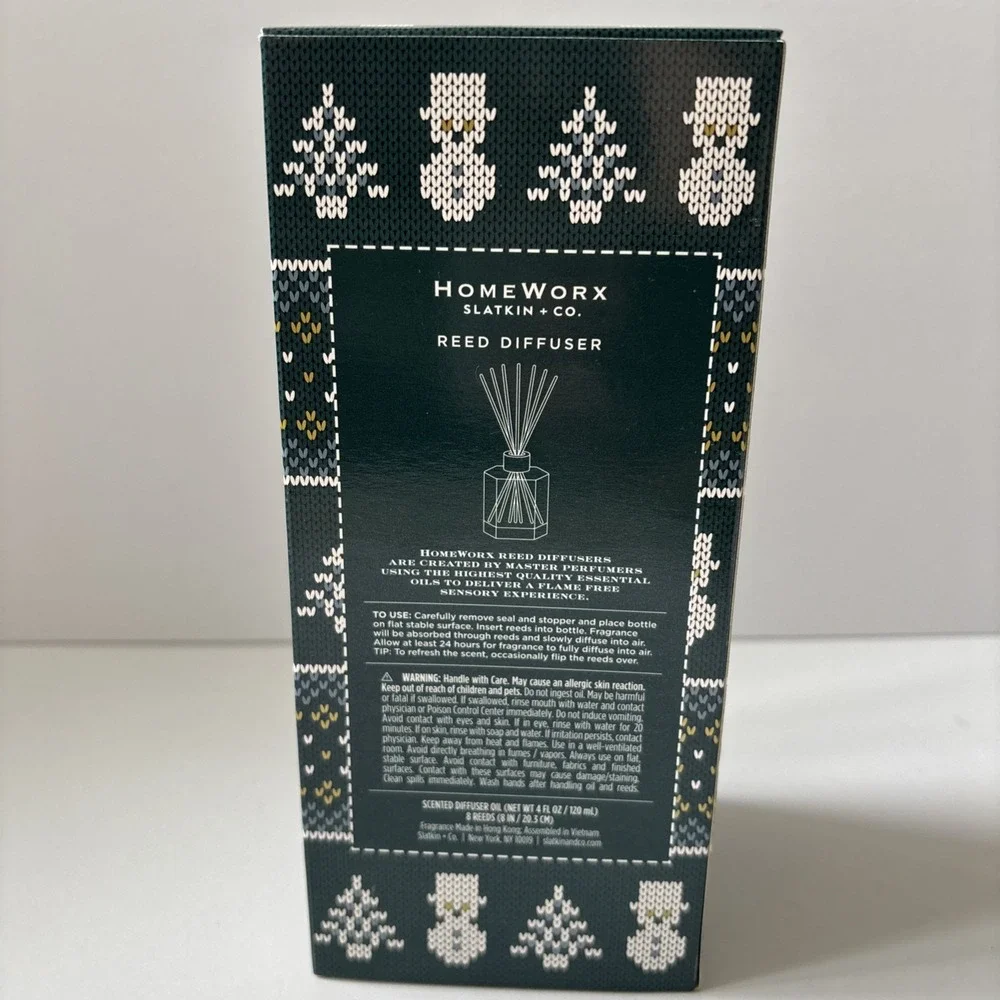 HOMEWORX by Harry Slatkin‎ Vanilla Pine Reed Diffuser 4oz Essential Oils Infused
